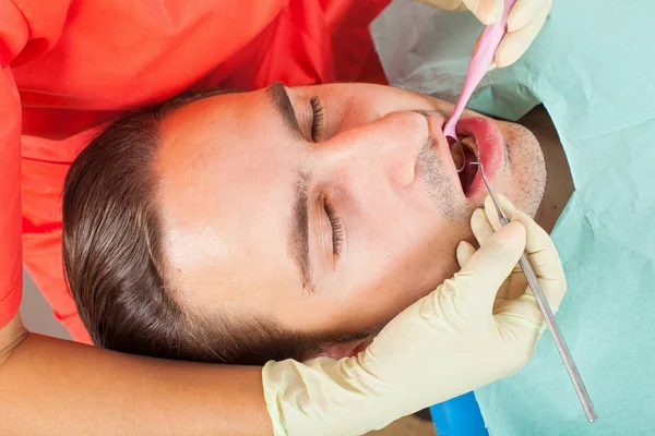 Photo Male Patient Dental Clinic — Stock Photo, Image