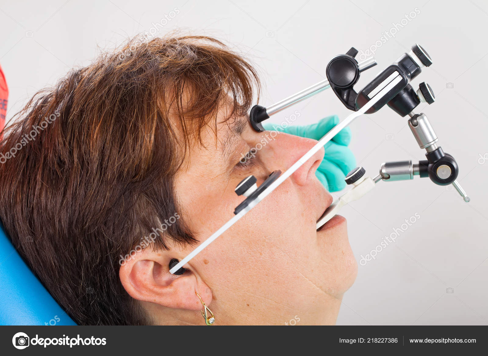 Seniorpatient Wearing Facebow Transfer Functional Aesthetic Components