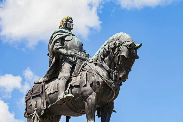 Статуя Маттиаса Рекса Центре Города Клуж Напока Румыния — стоковое фото