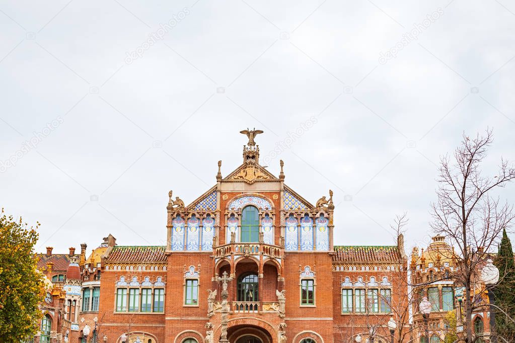 Picture of the famous Hospital de Sant Pau in Barcelona, Spain