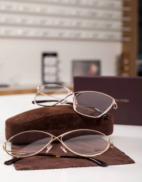 Close Picture Corrective Eye Glasses Optics Store — Stock Photo, Image