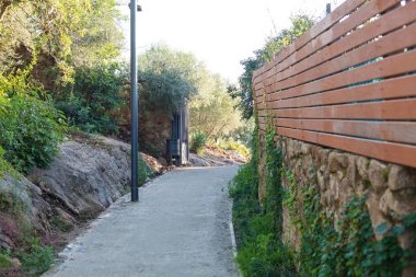 Güneşli Kasım sabah Park Guell - Gaudi'nin başyapıt Barcelona, İspanya