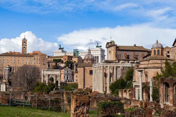 Foto Antigo Fórum Romano Roma Itália — Fotografia de Stock
