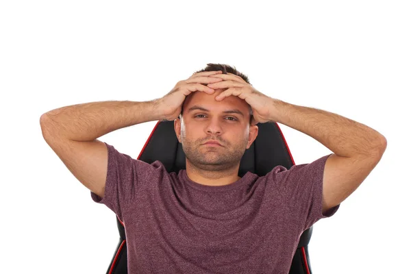 Stressed young worker — Stock Photo, Image