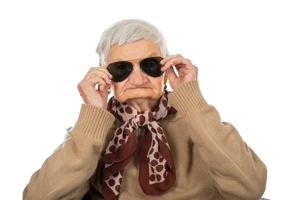 Blind senior woman — Stock Photo, Image