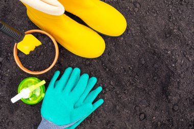 Bahçe araçları - üst görünüm