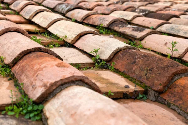 Tiled roof close up