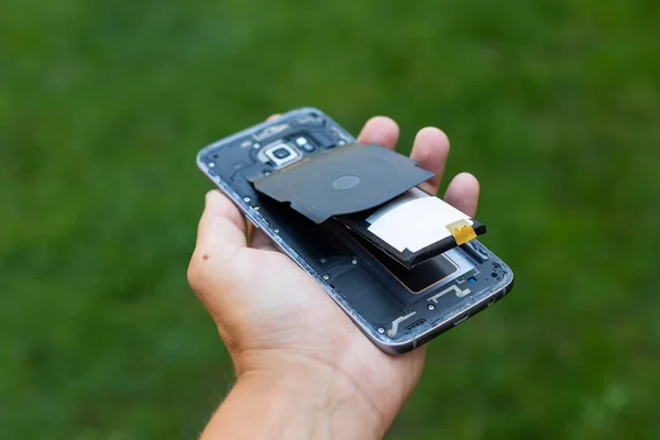 Swollen lithium smartphone battery