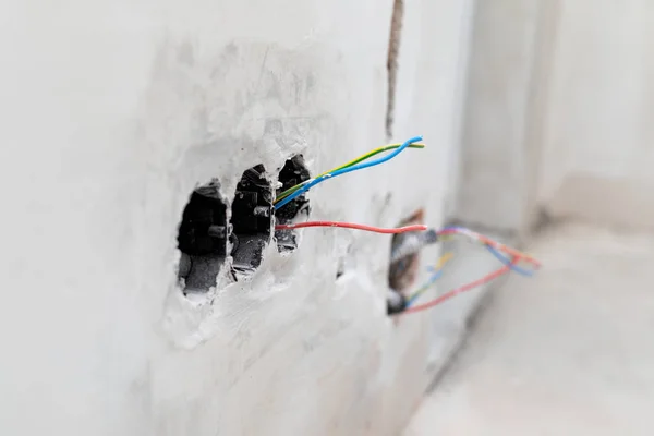 벽에 달린 전기 소켓 — 스톡 사진