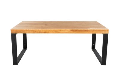 İzole edilmiş arka planda modern ahşap masa resmi