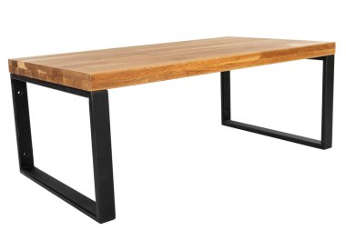 İzole edilmiş arka planda modern ahşap masa resmi