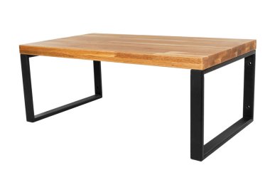 İzole edilmiş arka planda modern ahşap masa resmi