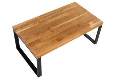 İzole edilmiş arka planda modern ahşap masa resmi