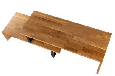 İzole edilmiş arka planda modern ahşap masa resmi