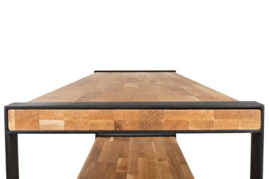 İzole edilmiş arka planda modern ahşap masa resmi