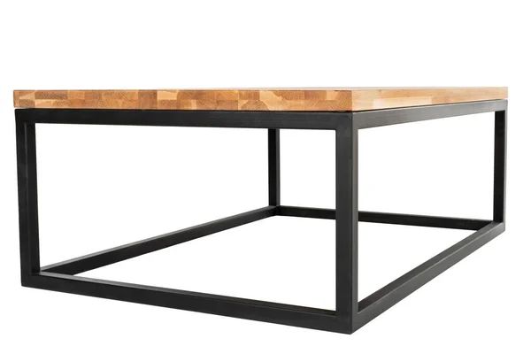 孤立背景下的现代木制桌子的图像 — 图库照片