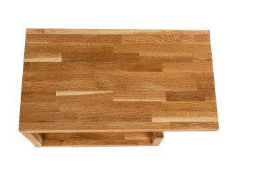 İzole edilmiş arka planda modern ahşap masa resmi