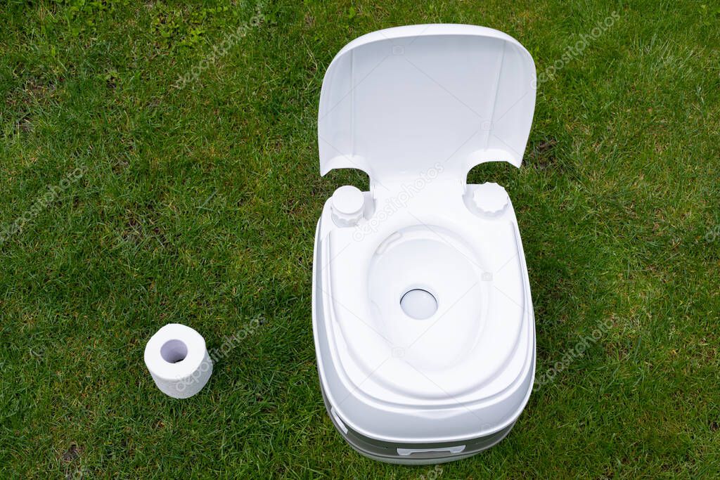 Picture of a clean and chemical toilet outdoor