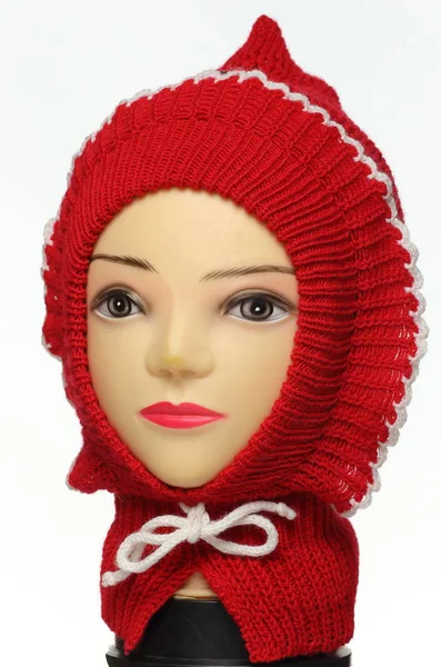 Colored Knitted Children Winter Hat Made Wool — Stock Photo, Image