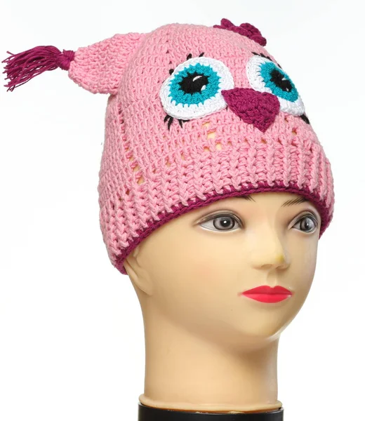 Colored Knitted Children Winter Hat Made Wool — Stock Photo, Image