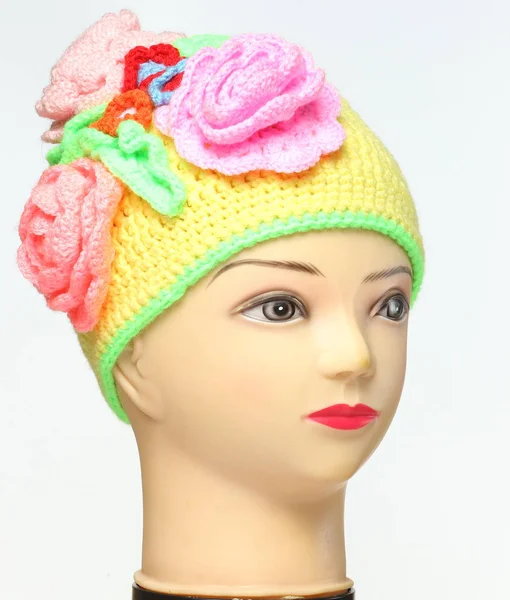 Sombrero Invierno Para Niños Punto Color Hecho Lana — Foto de Stock