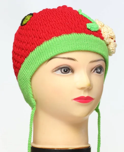 Цветные Вязаные Детские Зимние Шляпы Шерсти — стоковое фото