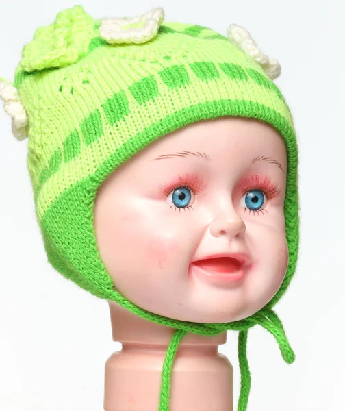 Colored Knitted Children Winter Hat Made Wool — Stock Photo, Image