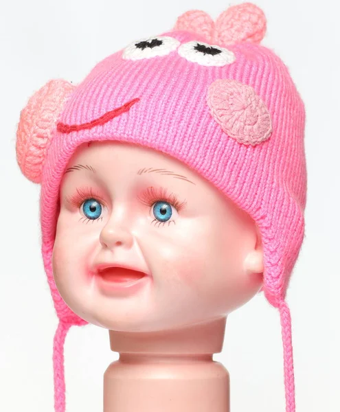 Colored Knitted Children Winter Hat Made Wool — Stock Photo, Image