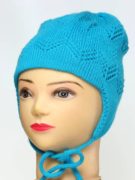 Colored Knitted Children Winter Hat Made Wool — Stock Photo, Image