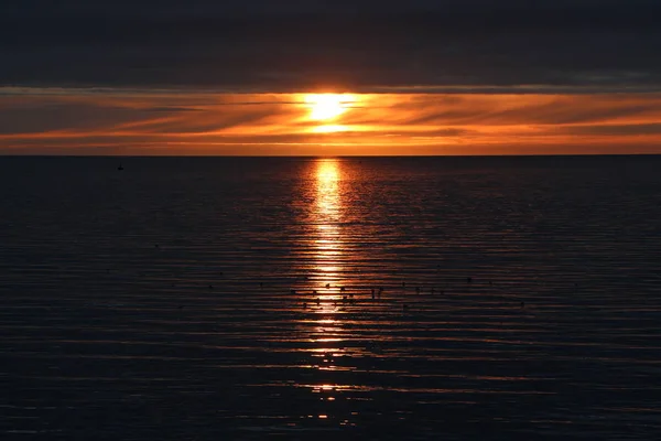 Pôr Sol Sobre Mar — Fotografia de Stock