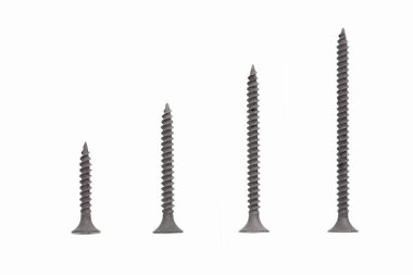 menevişli vida boyutunda yer alan bir izole beyaz arka plan üzerinde vida ile