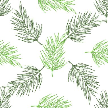 Tropikal yaprakları ile Seamless modeli. Vektör çizim tasarımınız için