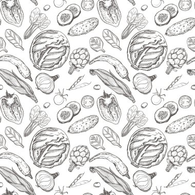 Vektör sebze ile seamless modeli. Vektör çizim tasarımınız için