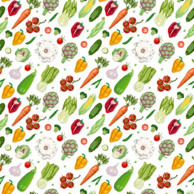 Vektör sebze ile seamless modeli. Vektör çizim tasarımınız için