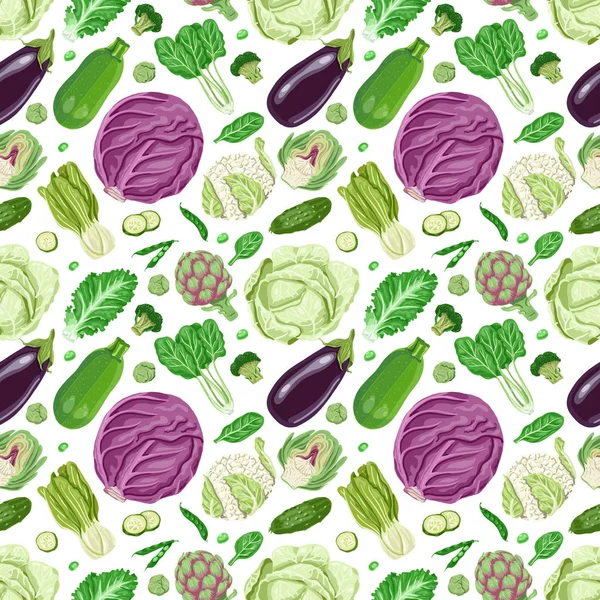 Modèle Vectoriel Sans Couture Avec Des Légumes Illustration Vectorielle Pour — Image vectorielle