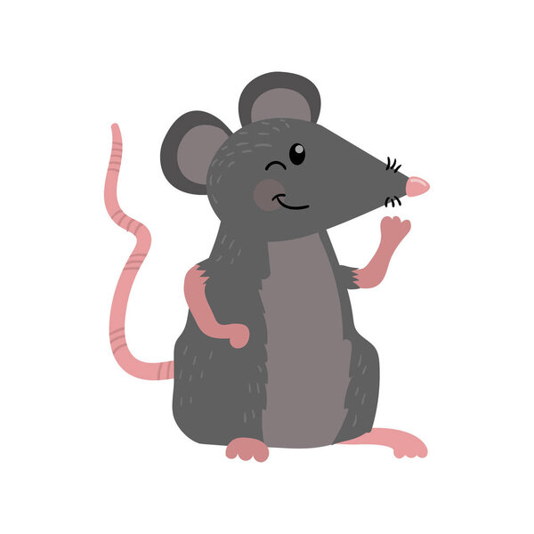 Симпатичная мышь в карикатурном стиле

