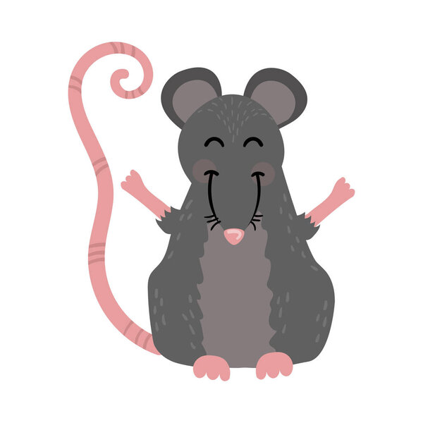 Симпатичная мышь в карикатурном стиле
