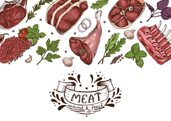 Poziome podłoże z mięs — Wektor stockowy