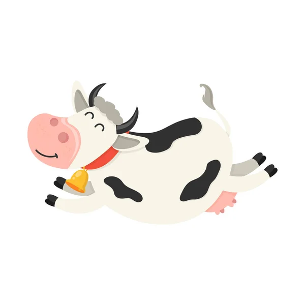 Lindas Moscas Conjunto Lindo Personaje Vacas Varias Poses Ilustración Vectorial — Vector de stock