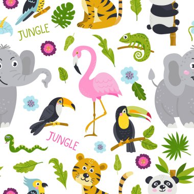 Ormandan sevimli hayvanlar ile Dikişsiz desen.