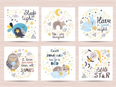 Bebekler için sevimli kartlar seti