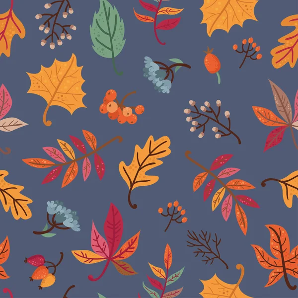 Modèle sans couture avec des feuilles d'automne — Image vectorielle