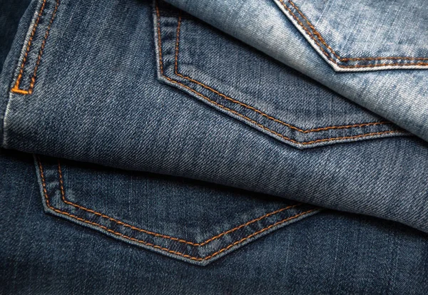 Schönheit Und Mode Bekleidungskonzept Stapel Jeans — Stockfoto