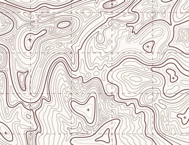 Topographic map. Trail mapping grid, contour terrain relief line texture. Cartography concept clipart
