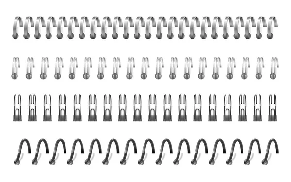 Gerçekçi demir sarmal. Defter takvim bahar Not defteri spiral yüzük Not kağıt levha demir tel bağlayın. Metal bağlayıcı şablonları