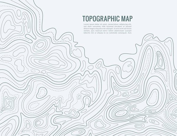 Contour line map. Elevation contouring outline cartography texture. Topographical relief map background
