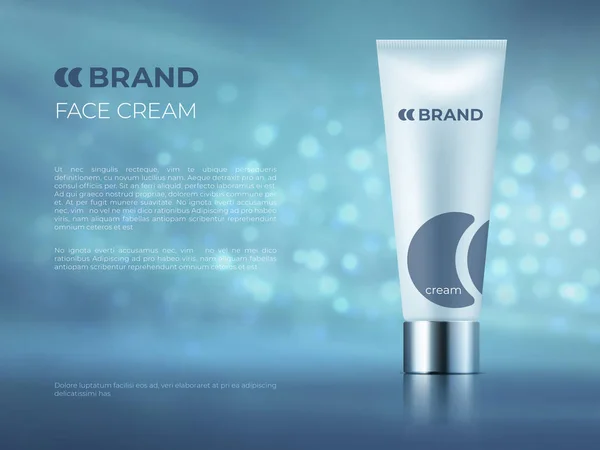 Cosmetisch product achtergrond. Fles schoonheid pakket huid zorg glossy reclame van schoonheid en lichaam vector productontwerp — Stockvector
