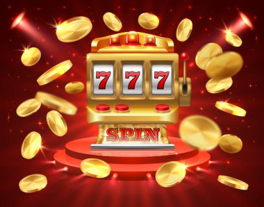 Slot makinesidir afiş. Casino rulet online piyango ikramiye 3d gerçekçi kumar arka plan kumar. Rulet slot makinesidir