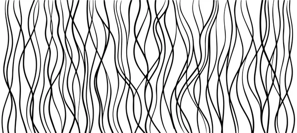 Padrão ondulado desenhado à mão. Vertical doodle stripes, sem costura abstrato onda fundo, pano de bambu. Textura de madeira vetorial — Vetor de Stock