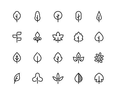 Yaprak satır simgeler. Minimalist modern bitki tasarım Eko ağaç doğa logo soyut geometrik bırakır. Vektör Eko yaprak logosu